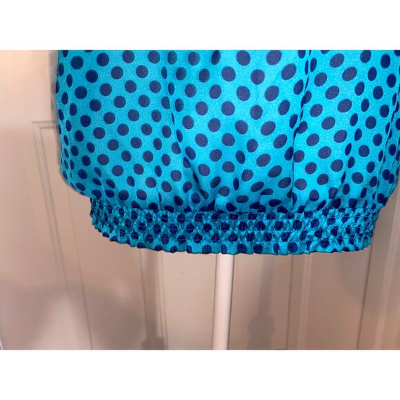 The Limited Blue Polka Dot Blouse Top Short Sleeve Sz S Small - Picture 4 of 5